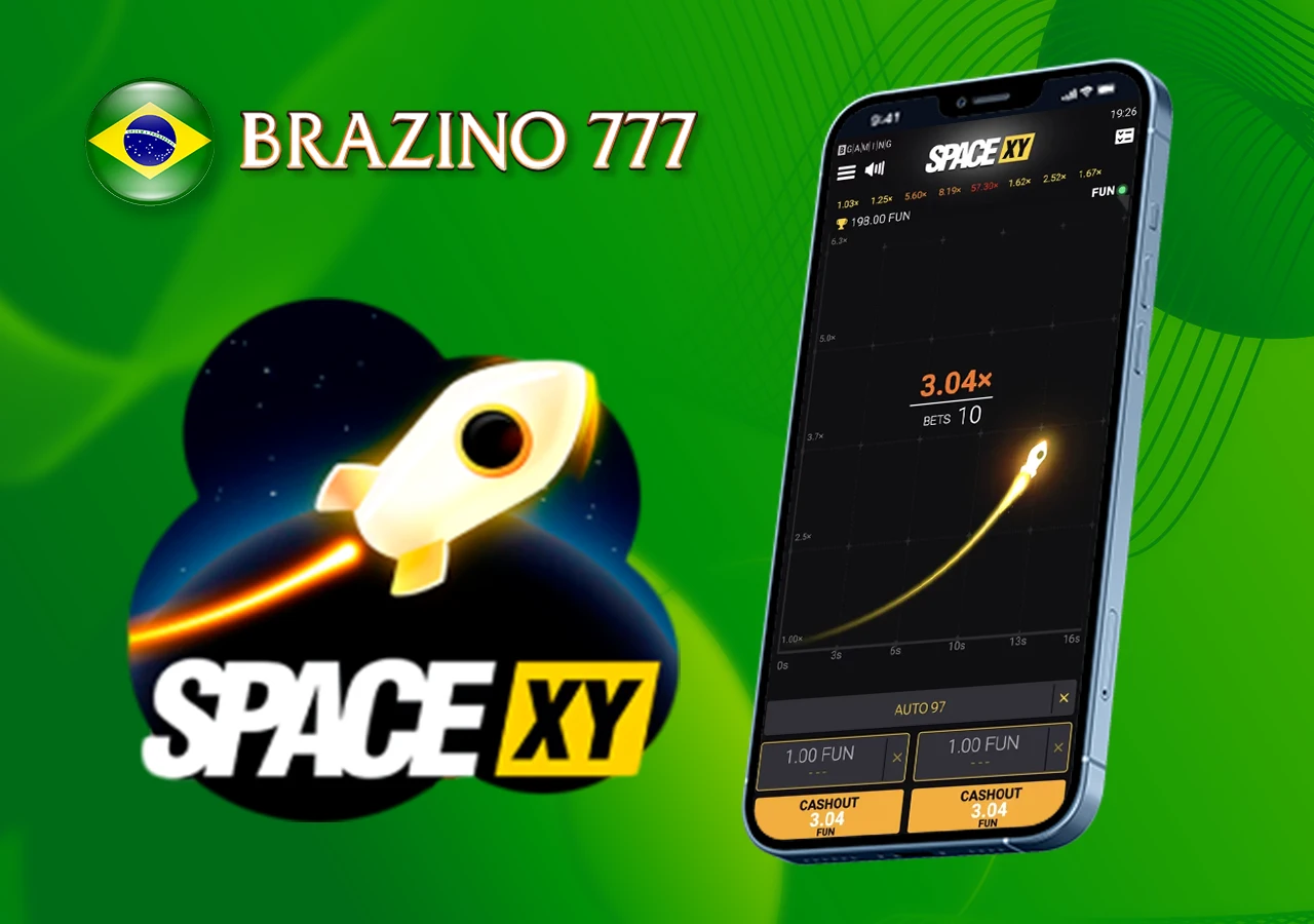 Jogo SpaceXY no aplicativo móvel Brazino777