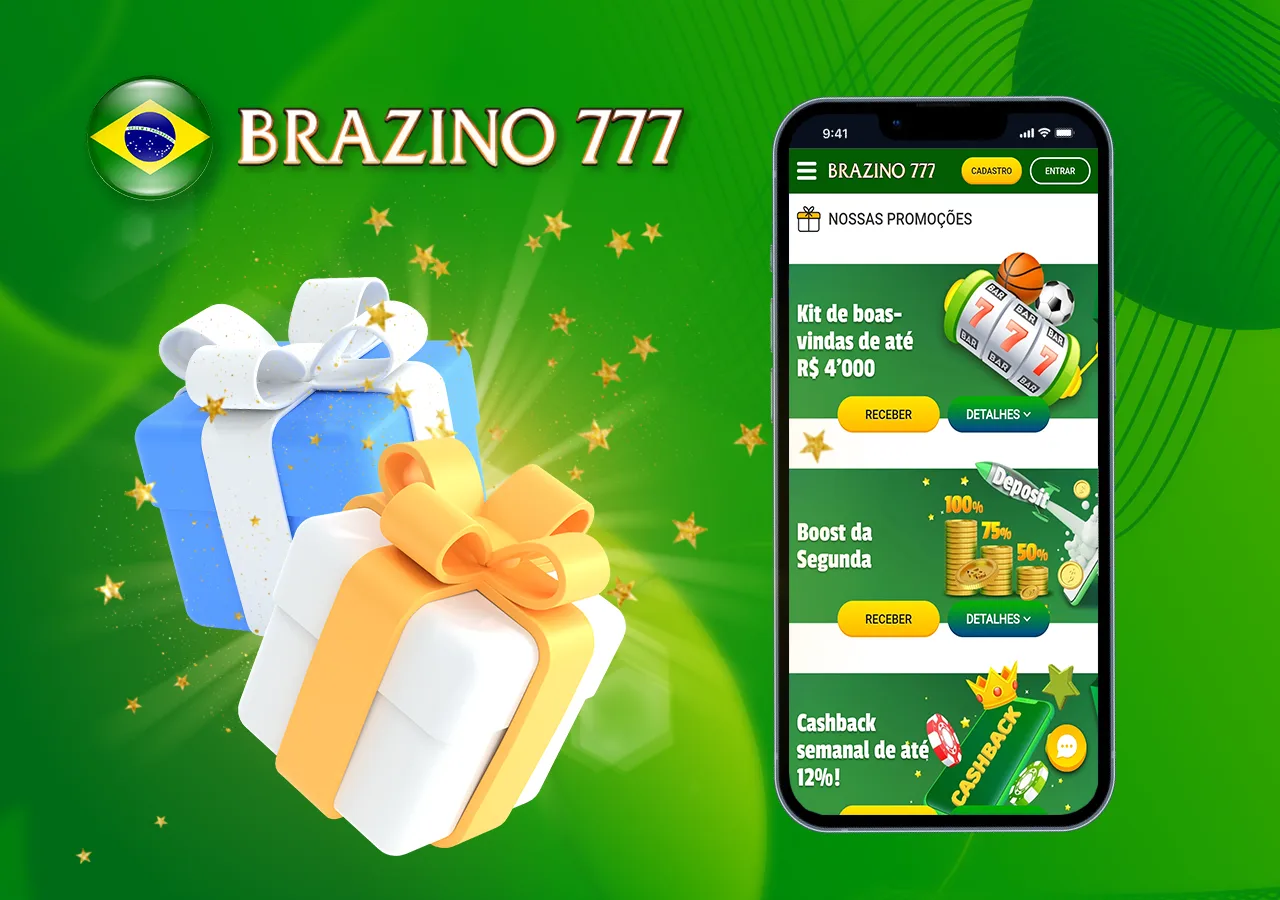 Bônus no aplicativo móvel Brazino777