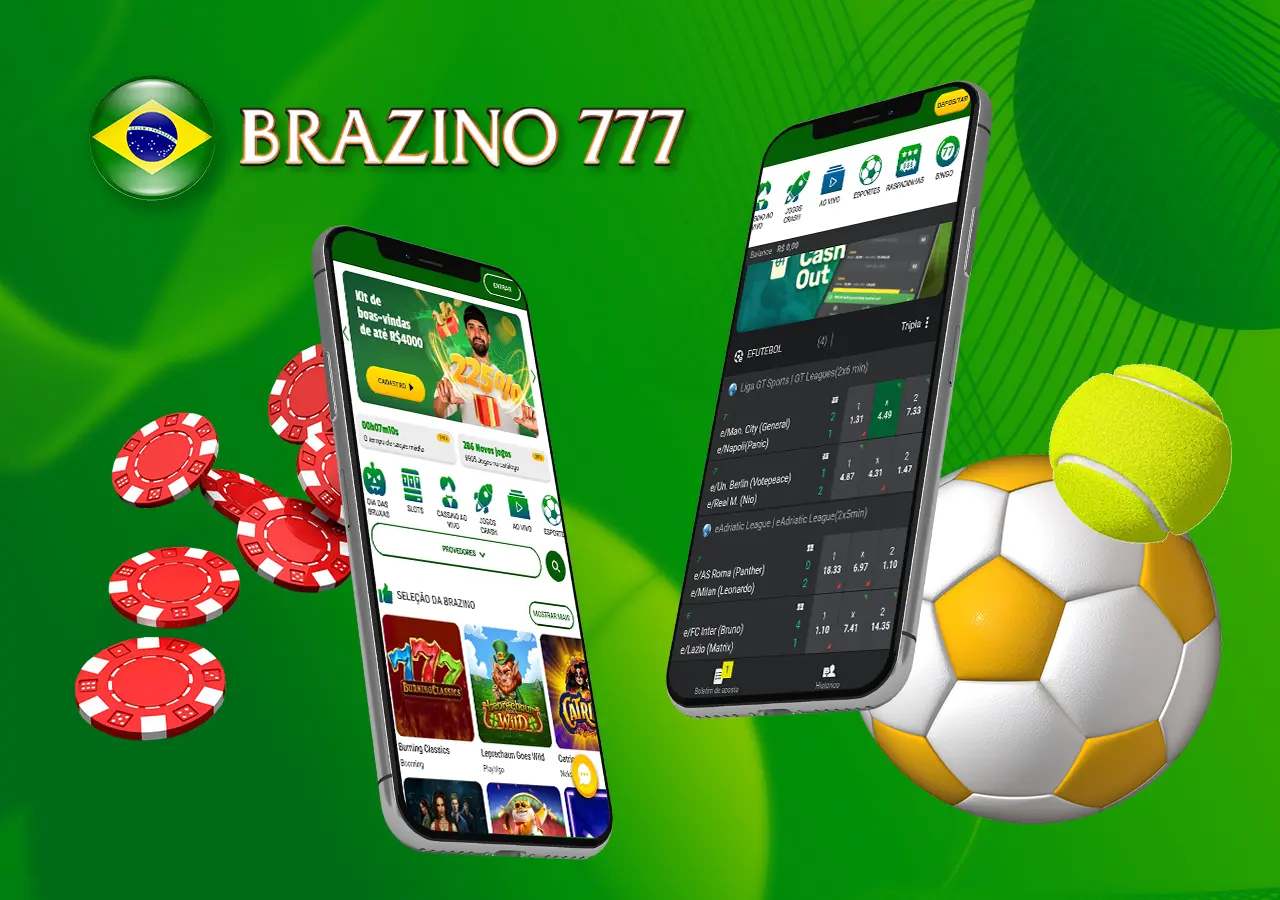 Comparação entre a versão móvel e o aplicativo Brazino777