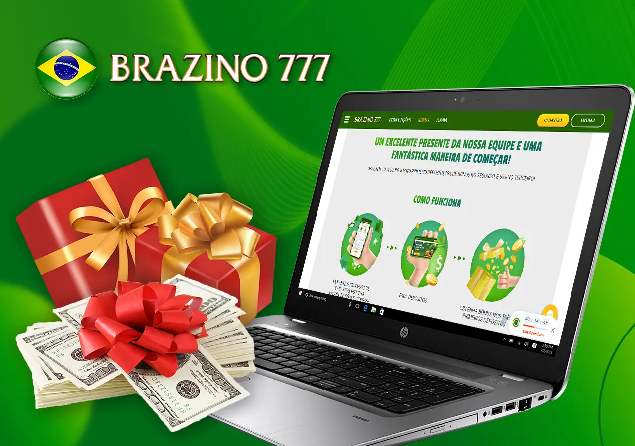 Bônus de boas-vindas do Brazino777 para jogadores brasileiros
