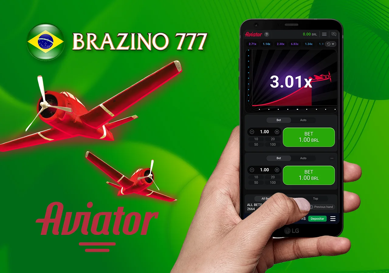 Jogo Aviator no aplicativo móvel Brazino777
